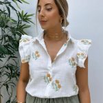 Camisa Estampada Caqui