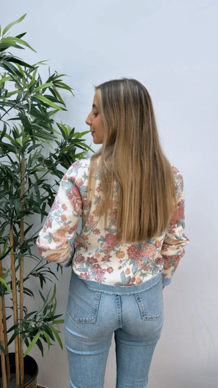 Chaqueta Punto Combinada Denim