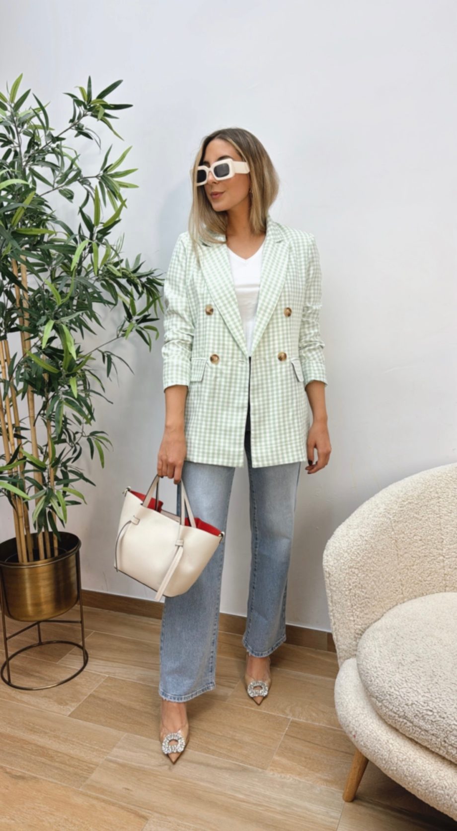 Blazer Vichy Verde Agua