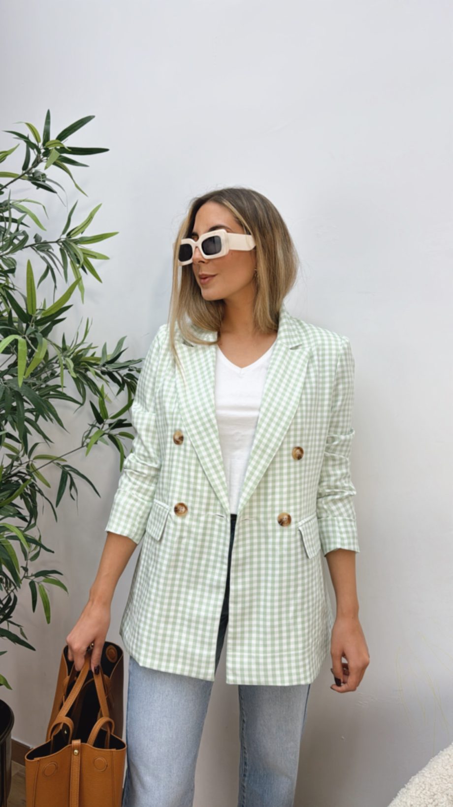 Blazer Vichy Verde Agua