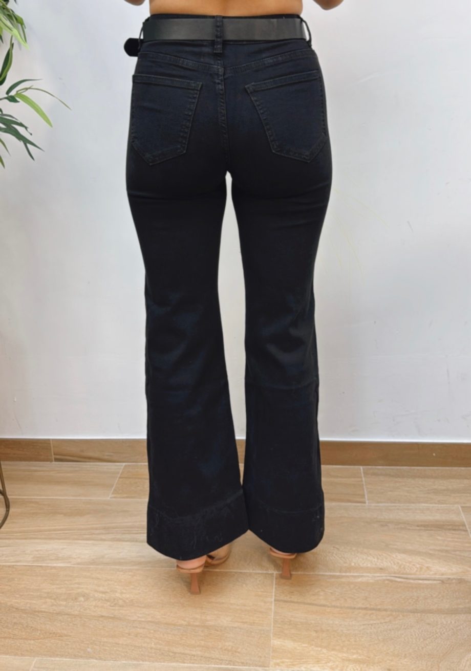 Jeans Negro Cinturón 8566c